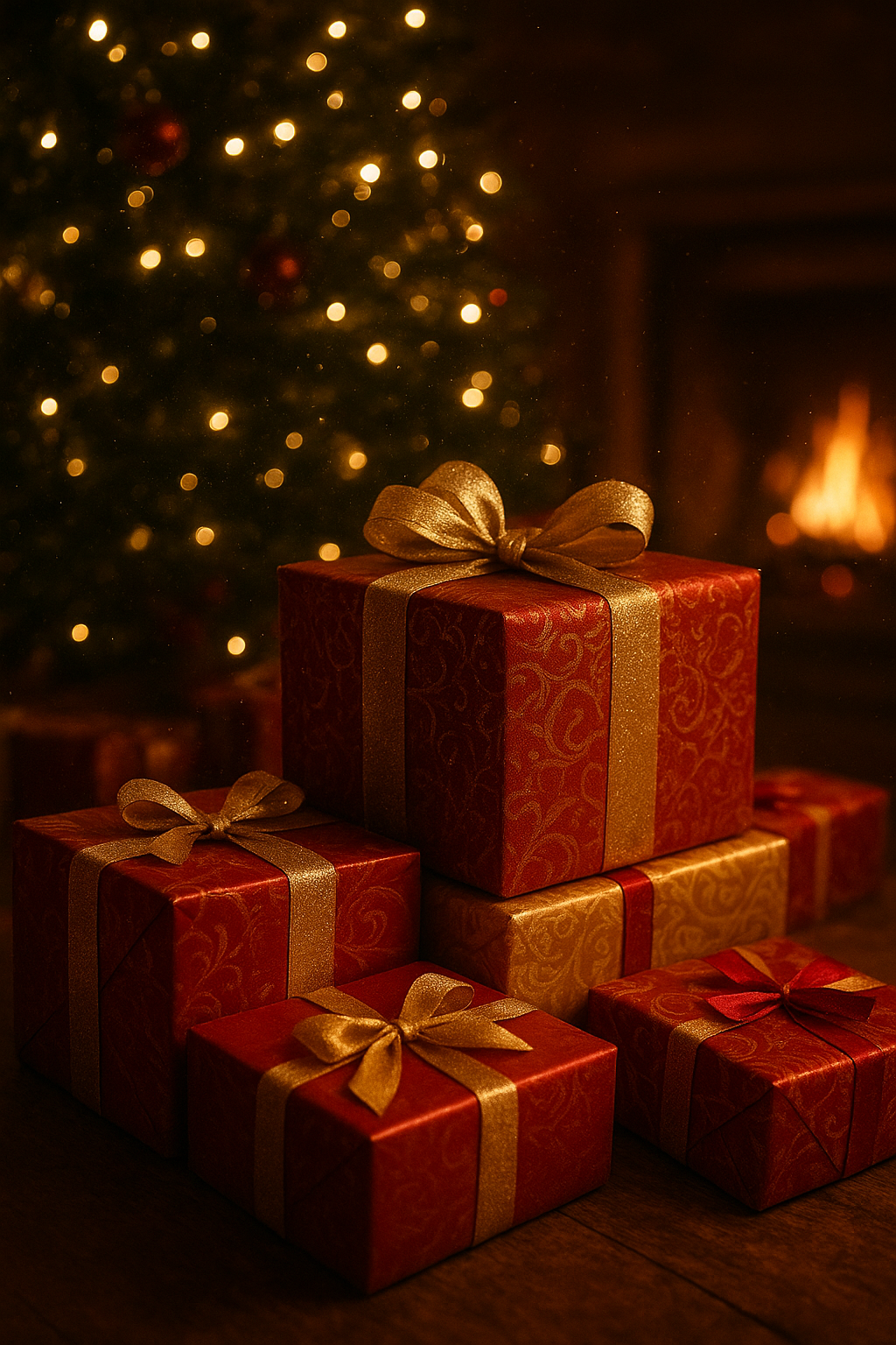 Christmas tree with gifts underneath